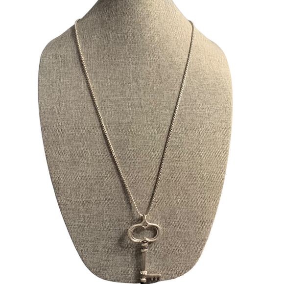 Chicos Necklace Stylus Tip Antique Silver Tone Adjustable Chain NOSZ SP21-21 NWT - Picture 2 of 6